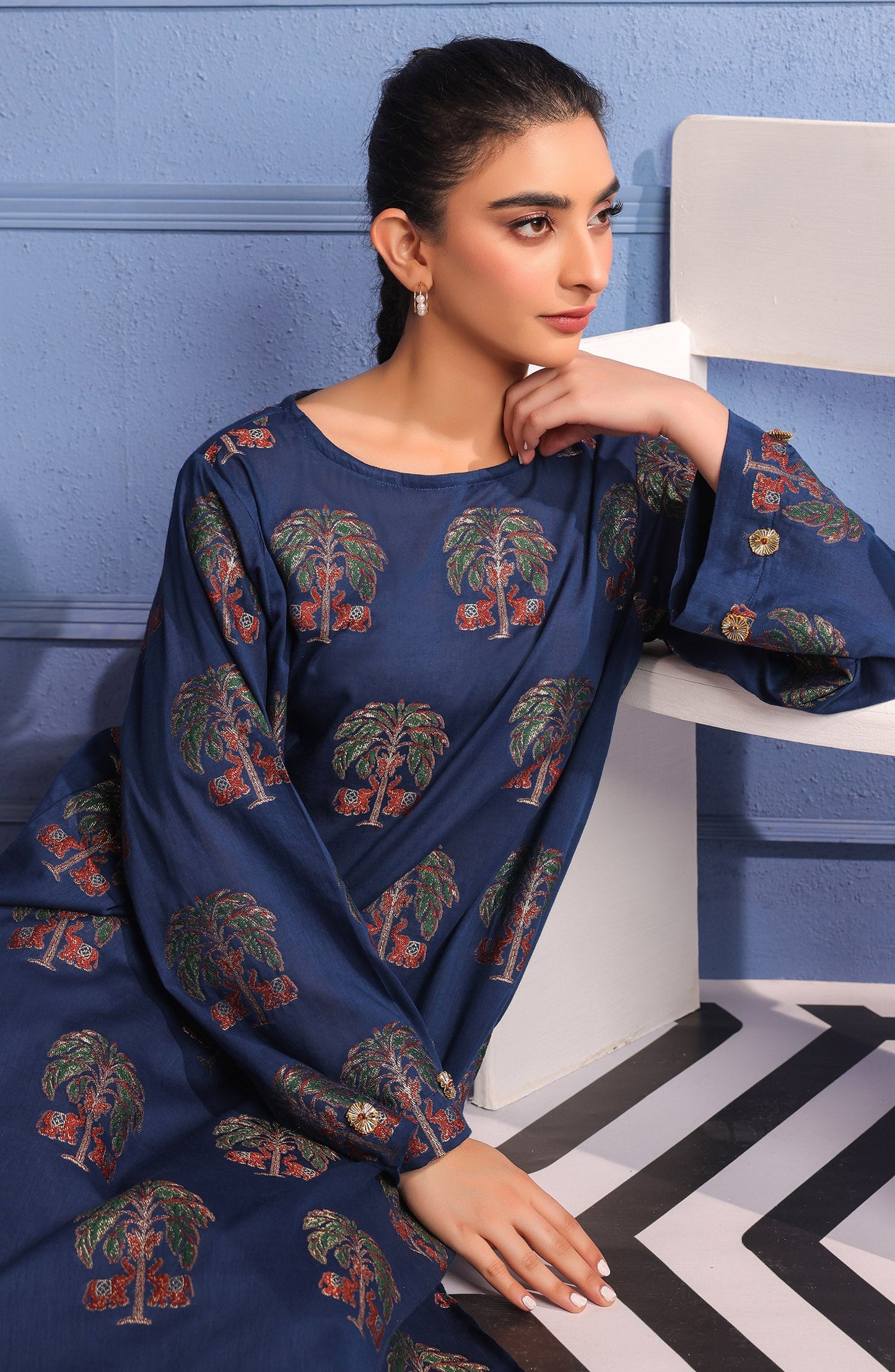 Orient - Stitched 2 Piece Plain Jacquard Shirt and Jacquard Pant