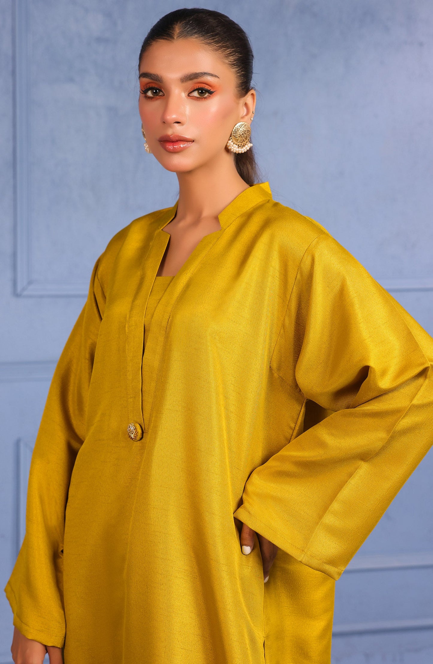 Orient - Stitched 2 Piece Plain Raw Silk Shirt and Raw Silk Pant