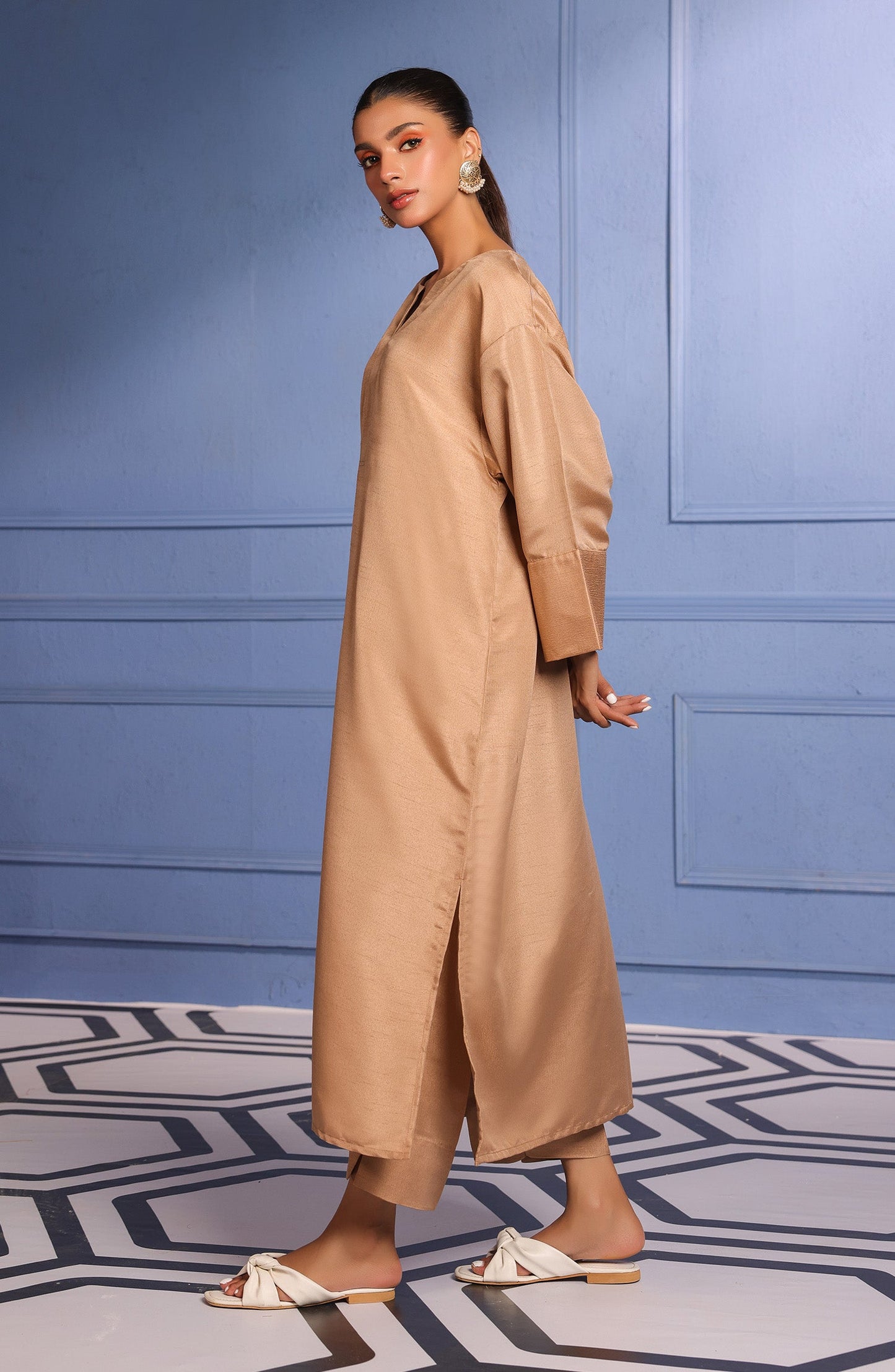 Orient - Stitched 2 Piece Plain Raw Silk Shirt and Raw Silk Pant