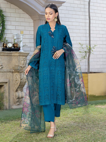 3 Piece Silk Suit-Embroidered (Pret)