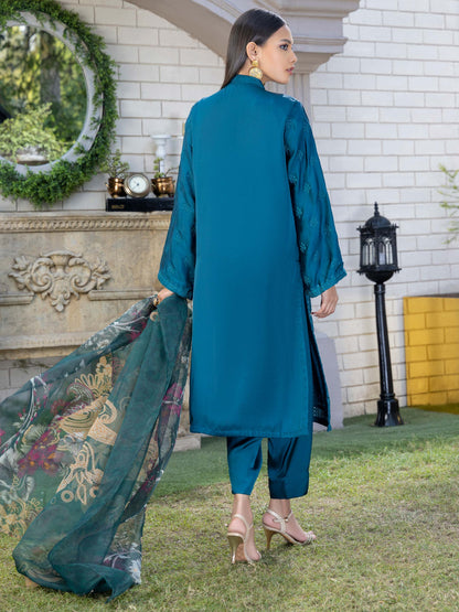 3 Piece Silk Suit-Embroidered (Pret)