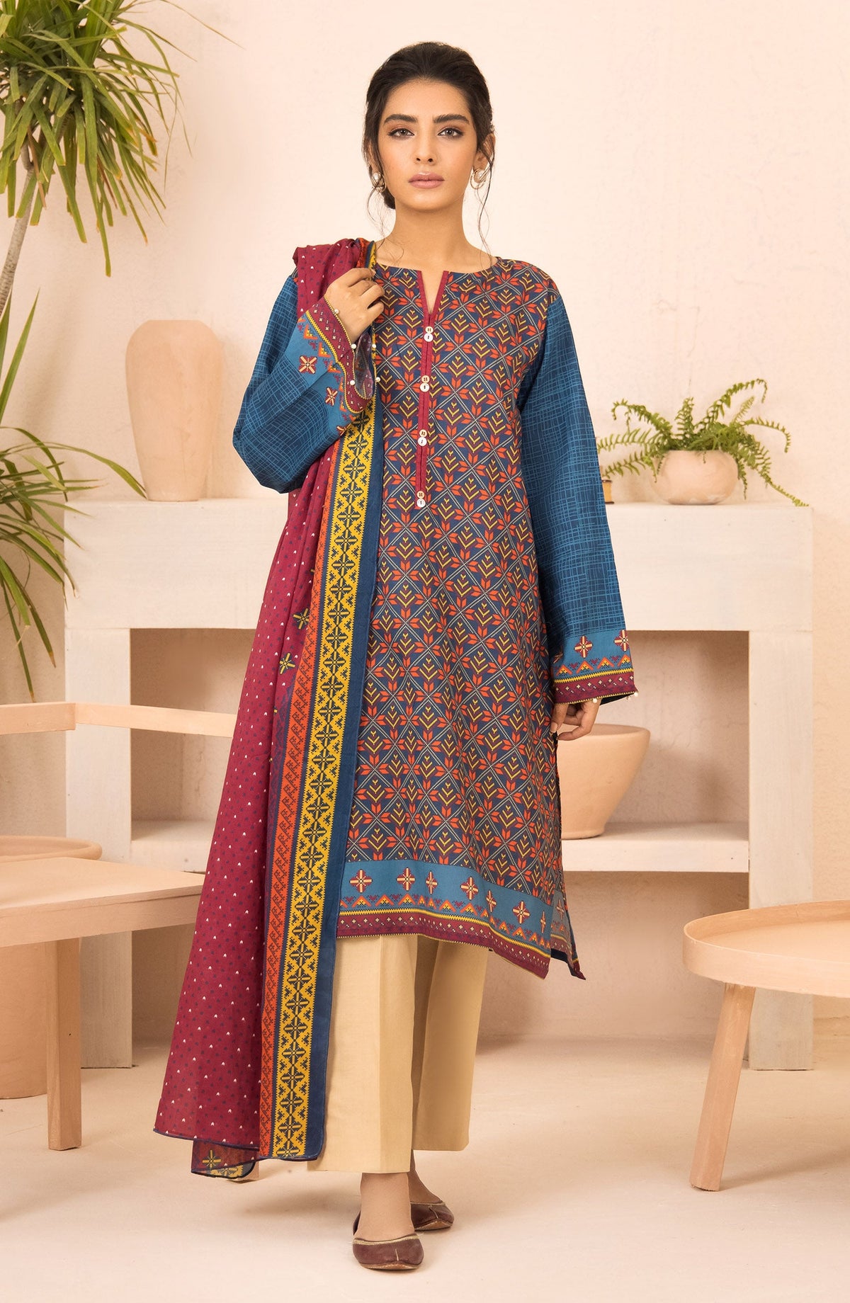Orient - Unstitched 2 Piece Printed Heavy Lawn Shirt and Lawn Dupatta