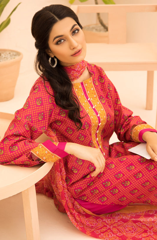 Orient - Unstitched 3 Piece Printed Lawn Shirt, Cambric Pant and Chiffon Dupatta