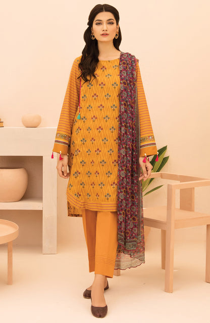 Orient - Unstitched 3 Piece Printed Lawn Shirt , Cambric Pant and Chiffon Dupatta