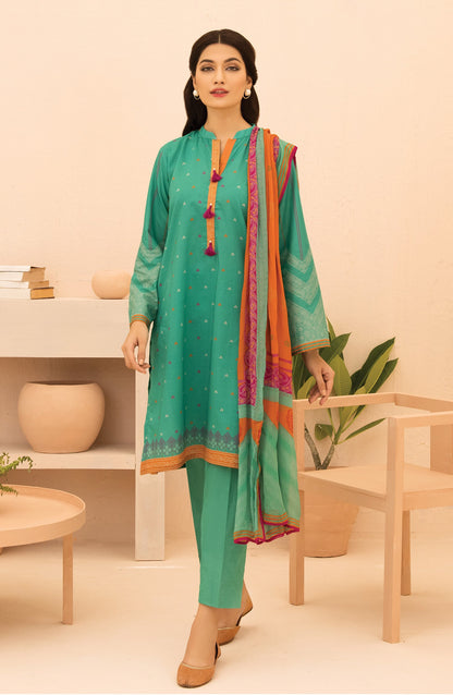 Orient - Unstitched 3 Piece Printed Lawn Shirt , Cambric Pant and Chiffon Dupatta