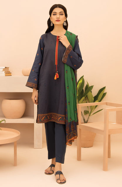 Orient - Unstitched 3 Piece Printed Lawn Shirt , Cambric Pant and Chiffon Dupatta