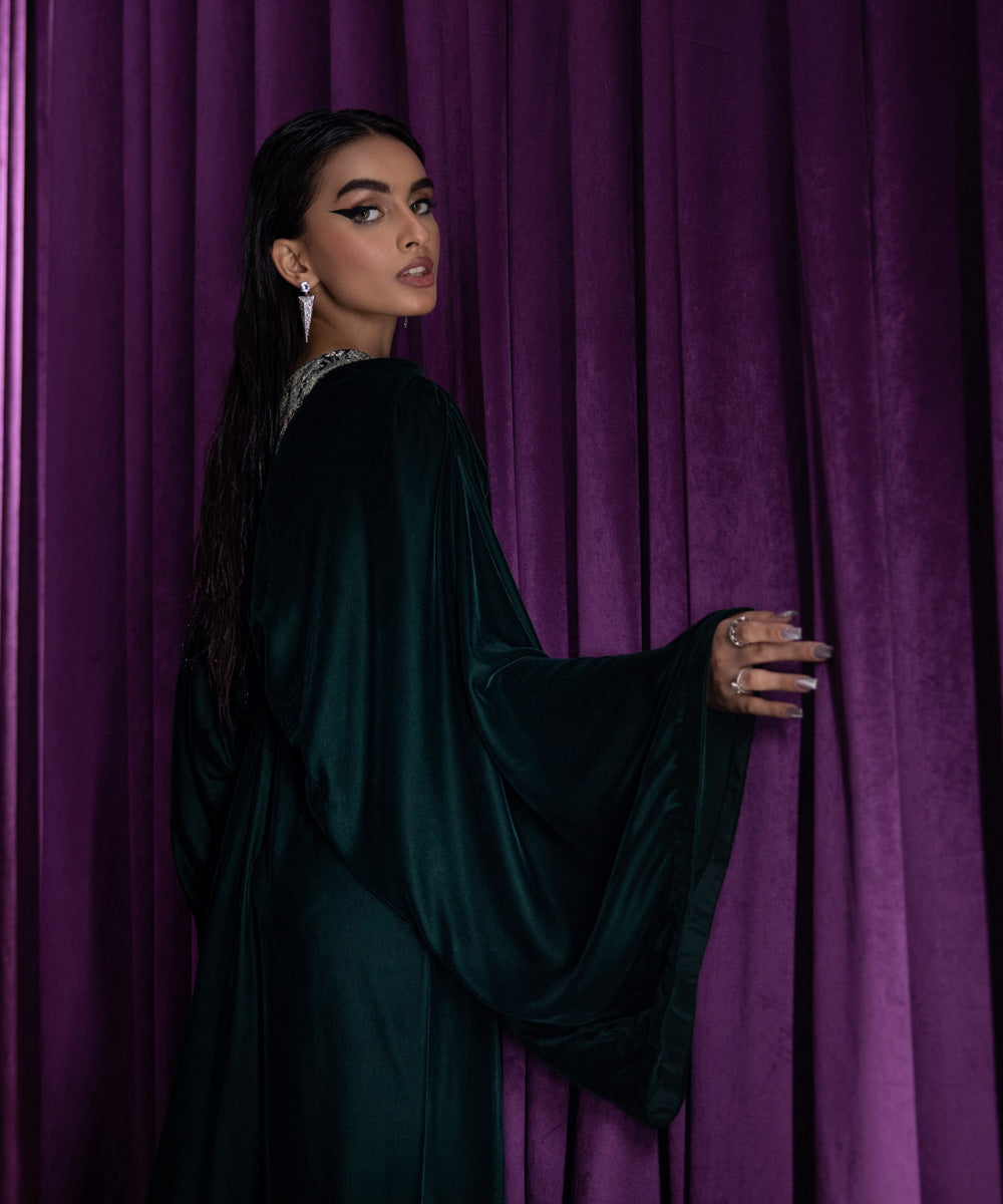 Sapphire - Embroidered Velvet Kaftan