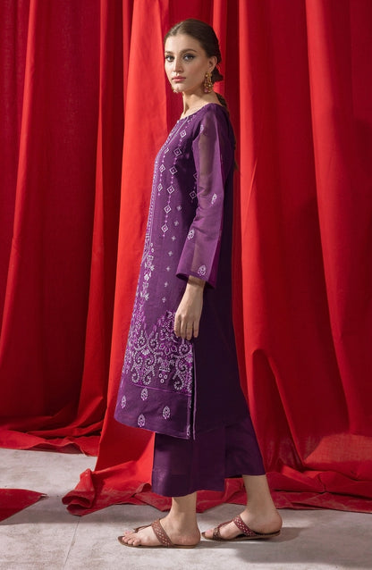 Orient - Stitched 2 Piece Embroidered Paper Cotton Shirt and Raw Silk Pant