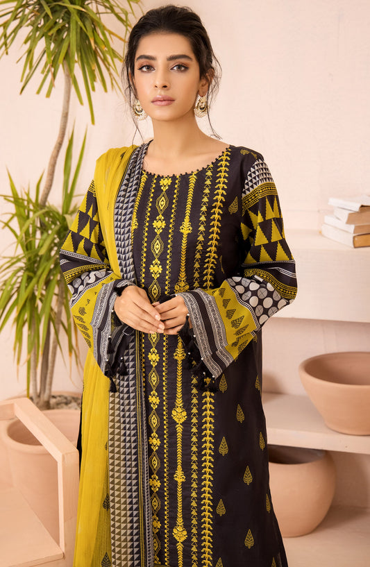 Orient - Unstitched 2 Piece Embroidered Lawn Shirt and Chiffon Dupatta
