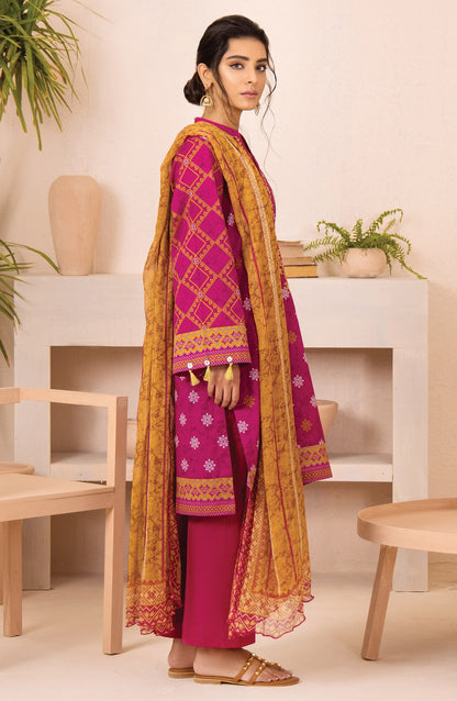 Orient - Unstitched 2 Piece Embroidered Lawn Shirt and Chiffon Dupatta