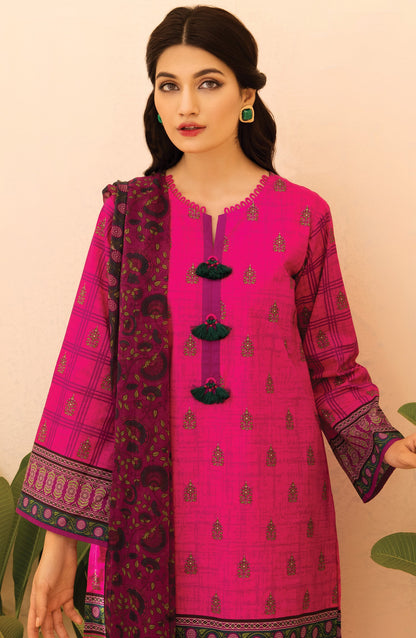 Orient - Unstitched 3 Piece Printed Lawn Shirt , Cambric Pant and Chiffon Dupatta