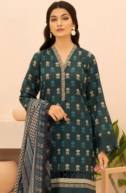 Orient - Unstitched 3 Piece Printed Lawn Shirt , Cambric Pant and Chiffon Dupatta