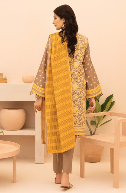 Orient - Unstitched 3 Piece Printed  Lawn Shirt , Dyed Textured Pant and Lawn Dupatta