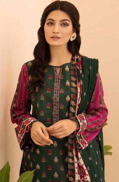 Orient - Unstitched 3 Piece Printed Lawn Shirt , Dyed Textured Pant and Lawn Dupatta