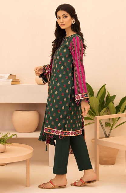 Orient - Unstitched 3 Piece Printed Lawn Shirt , Dyed Textured Pant and Lawn Dupatta