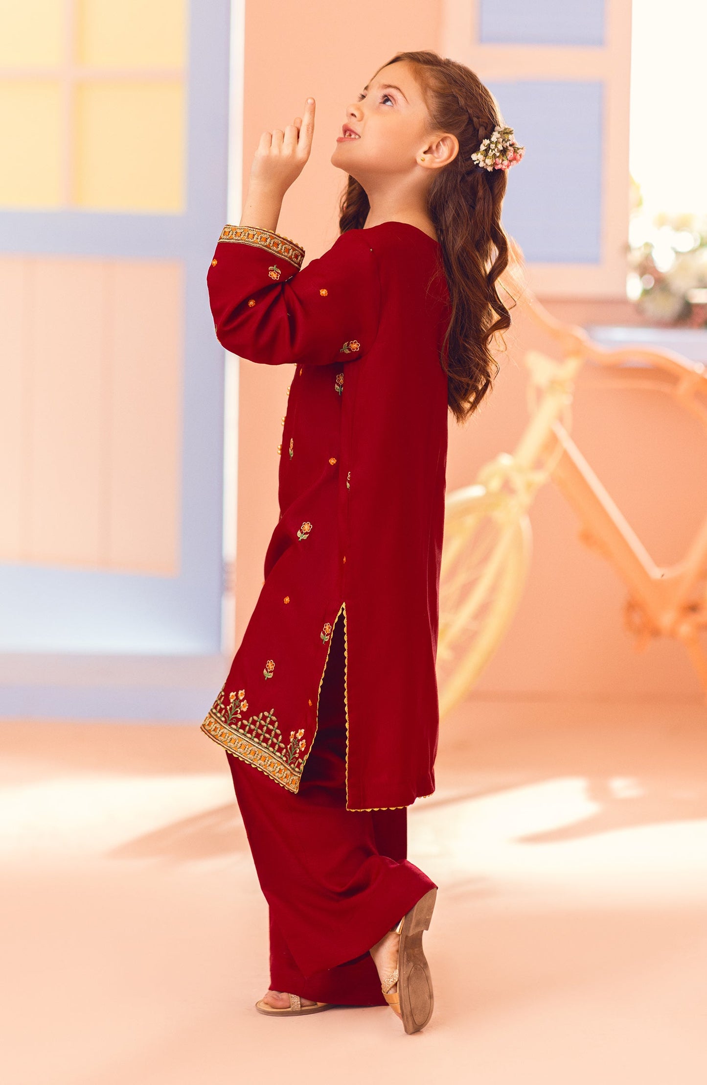 Orient - Stitched 2 Piece Embroidered Raw Silk Shirt and Raw Silk Pant