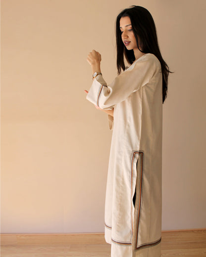 Ayesha Naveed - Beige long kameez