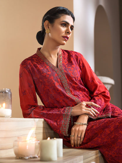 Embroidered Raw Silk Shirt