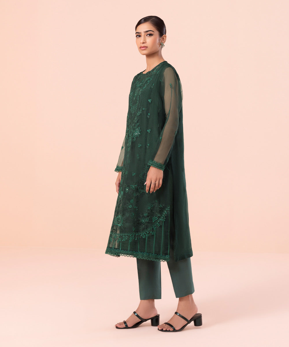 Sapphire - Embroidered Organza Shirt