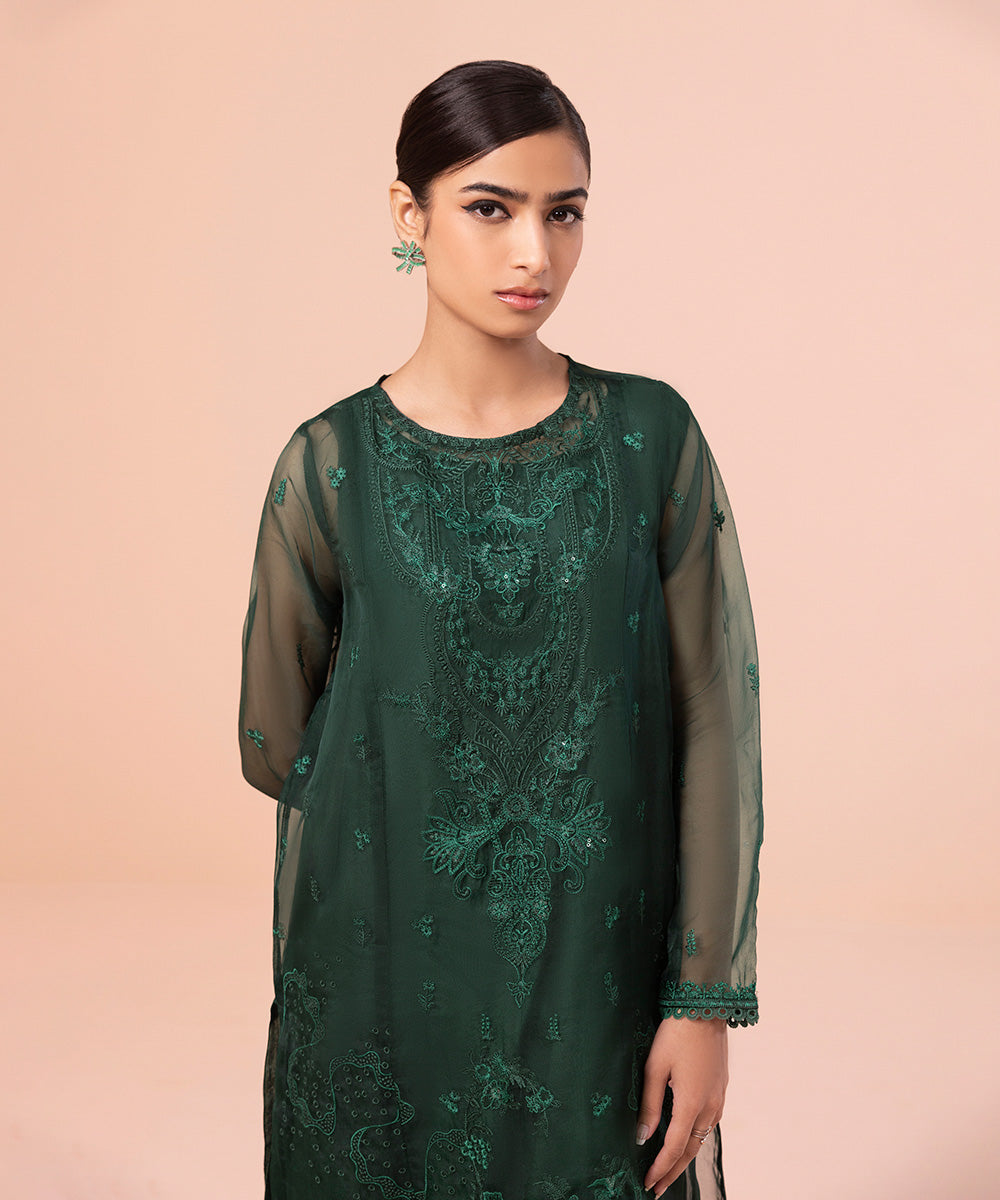 Sapphire - Embroidered Organza Shirt