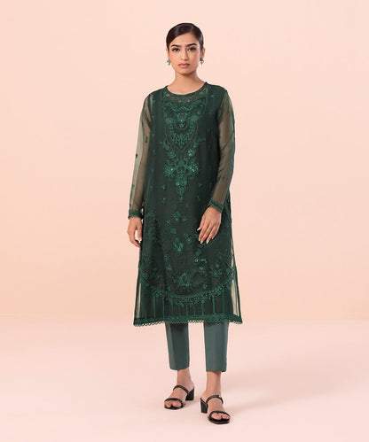 Sapphire - Embroidered Organza Shirt