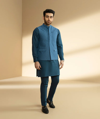 Embroidered Cotton Schiffli Waistcoat