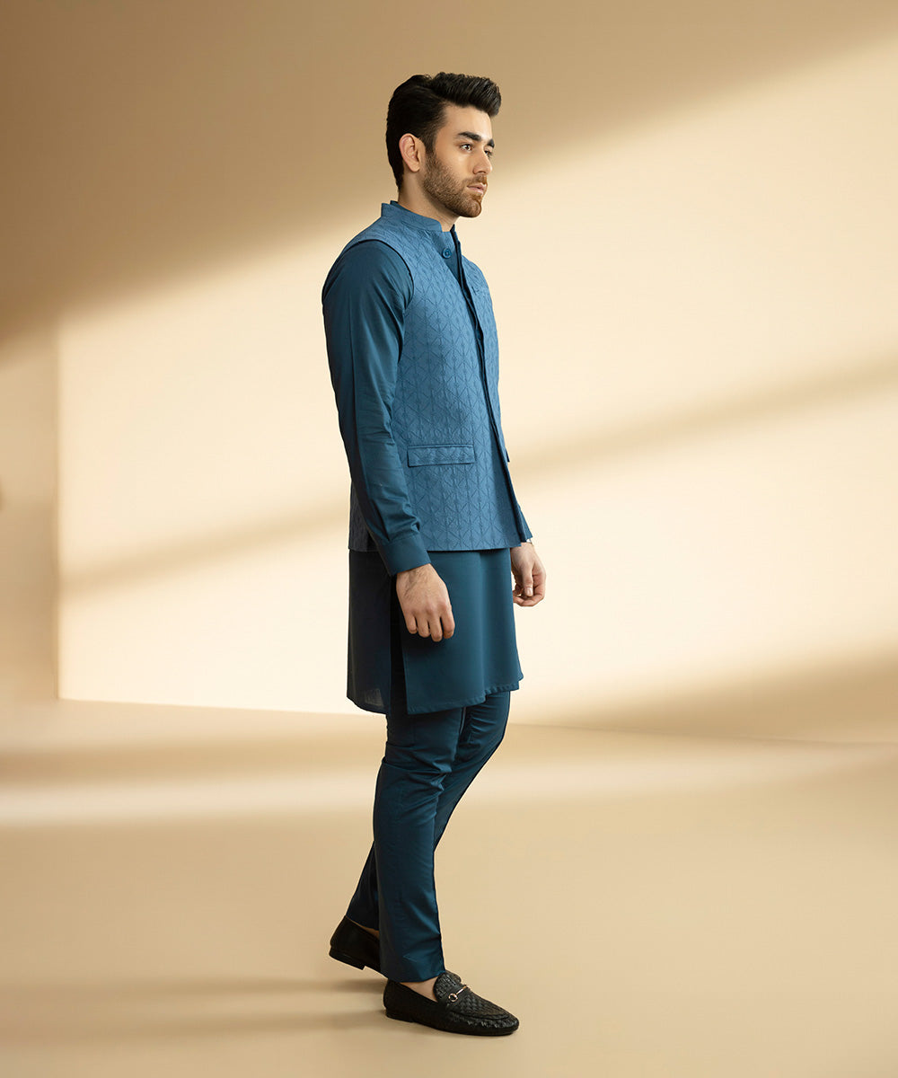 Embroidered Cotton Schiffli Waistcoat