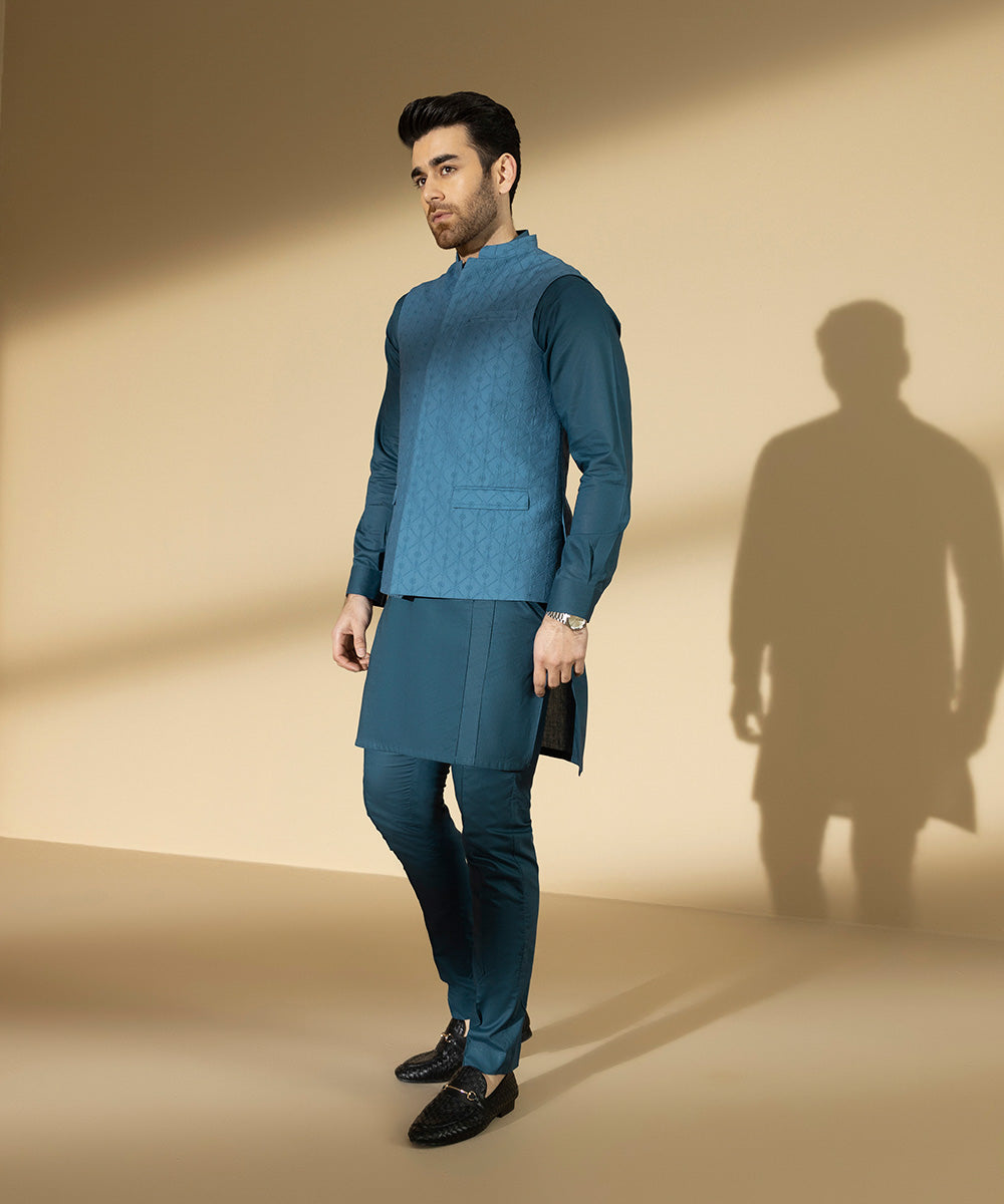 Embroidered Cotton Schiffli Waistcoat