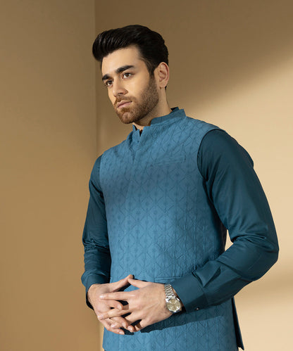Embroidered Cotton Schiffli Waistcoat