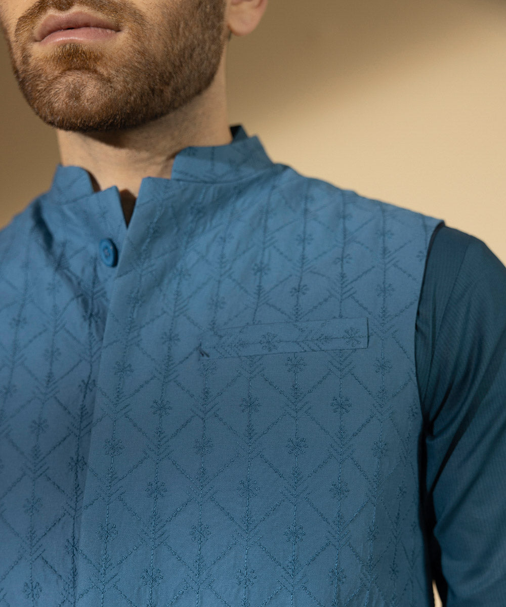 Embroidered Cotton Schiffli Waistcoat