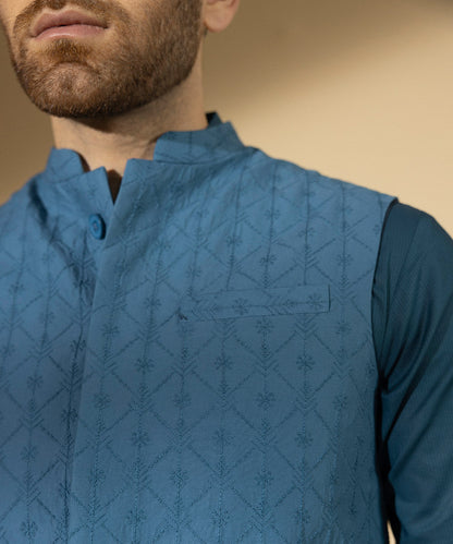 Embroidered Cotton Schiffli Waistcoat