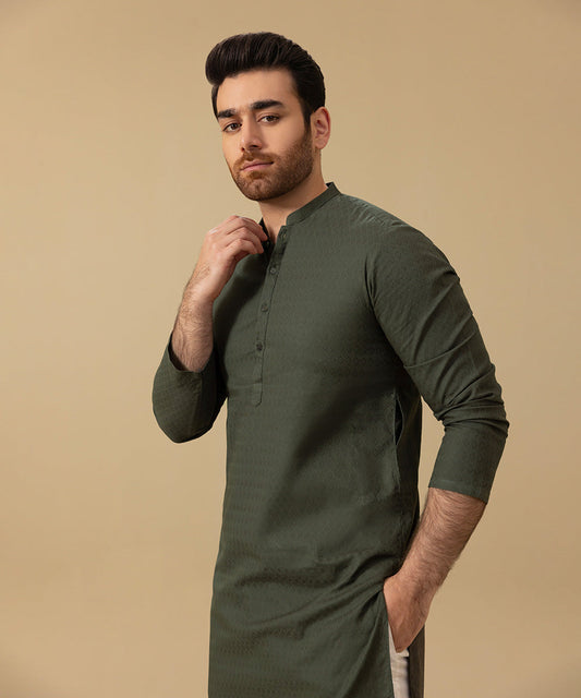 Sapphire - Cotton Jacquard Kurta