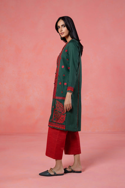 Embroidered Cotton Satin Shirt