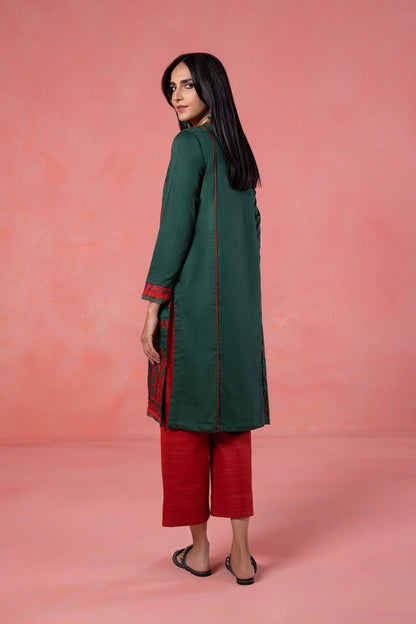 Embroidered Cotton Satin Shirt