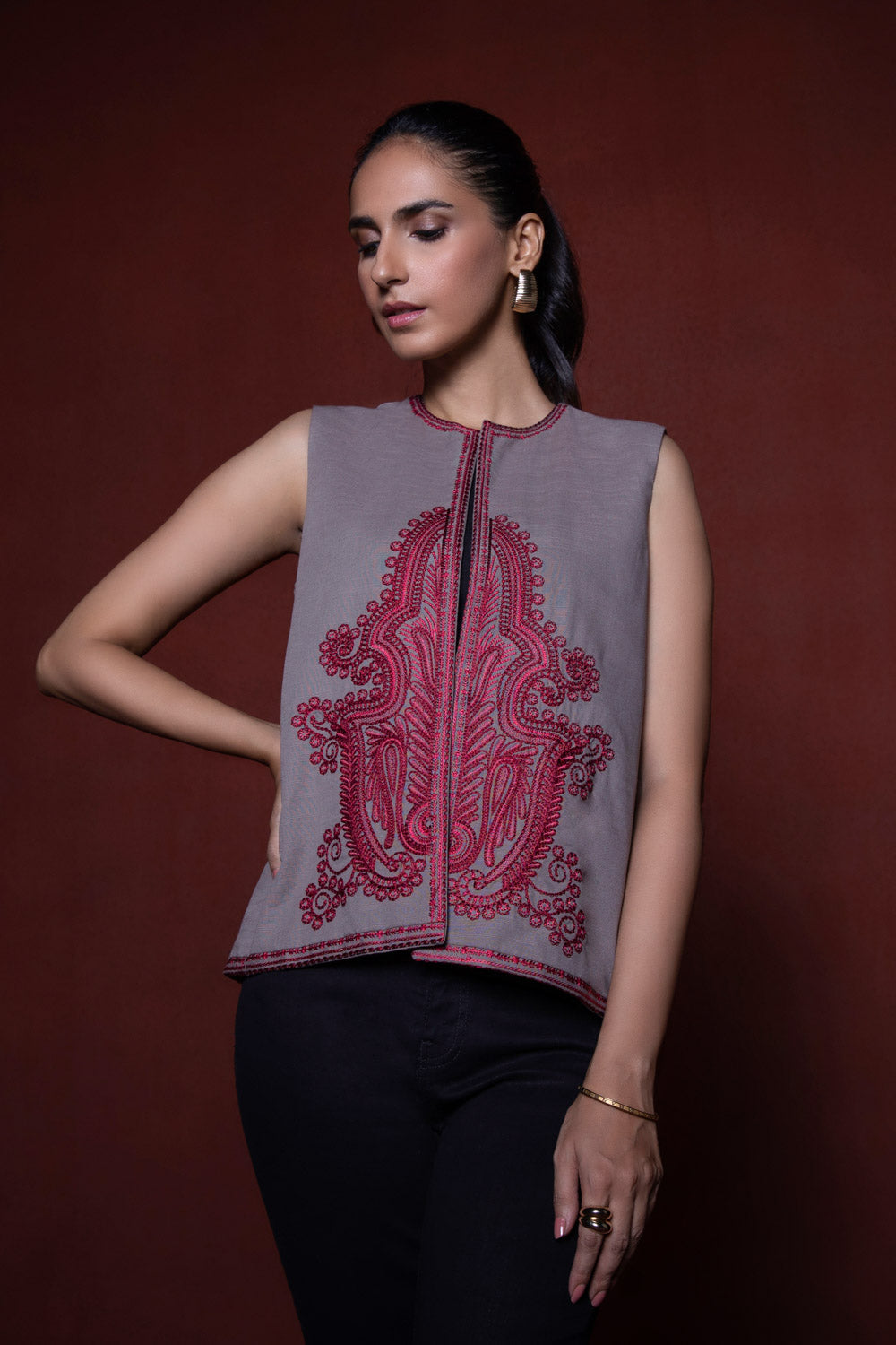 Embroidered Khaddar Jacket