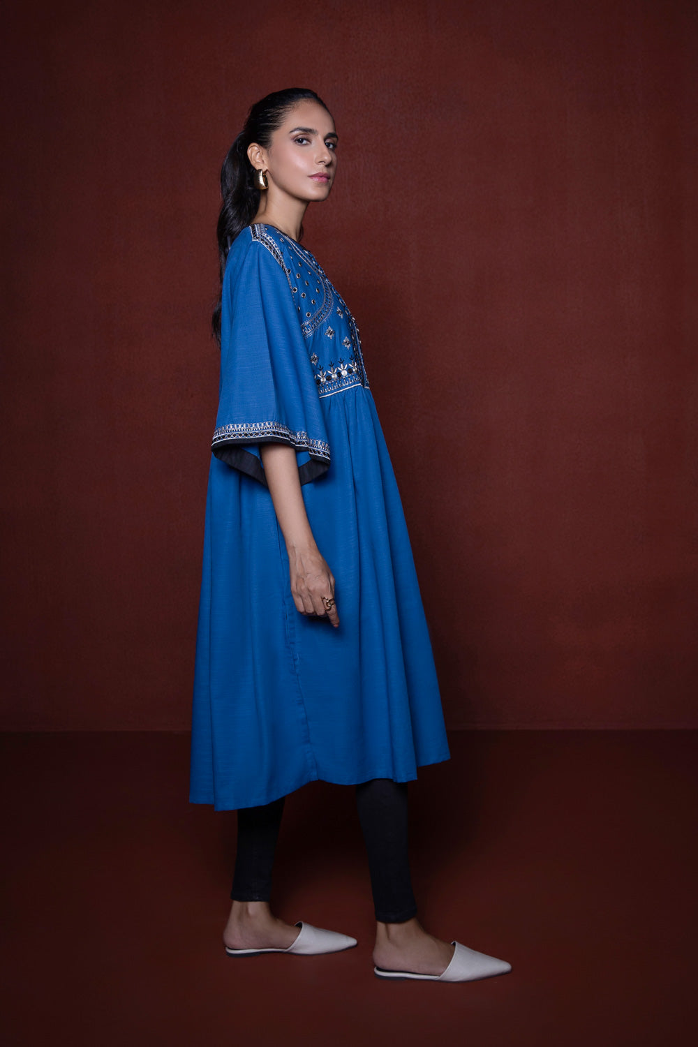 Embroidered Khaddar Shirt