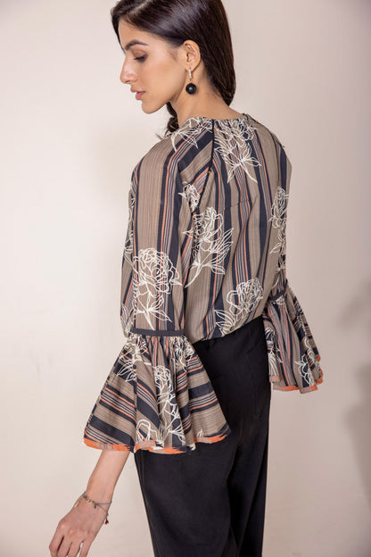 Sapphire - Printed Lawn Top