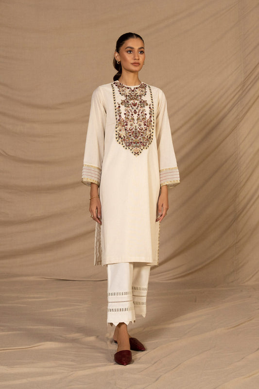 Embroidered Zari Lawn Shirt