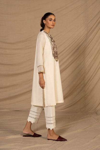 Embroidered Zari Lawn Shirt