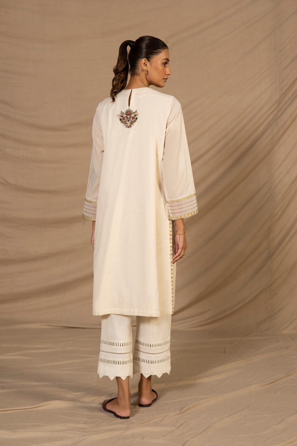 Embroidered Zari Lawn Shirt