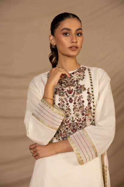 Embroidered Zari Lawn Shirt