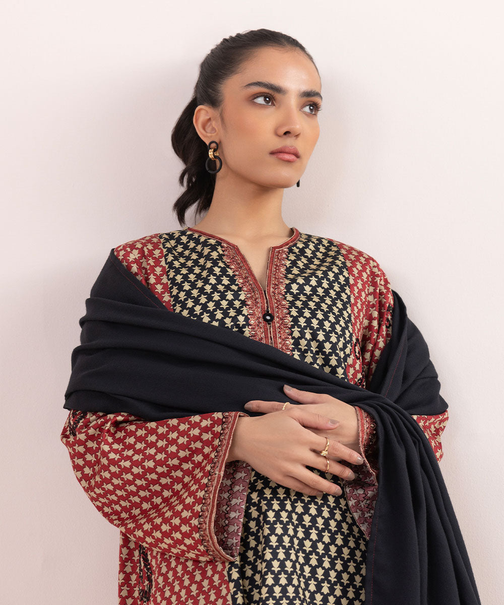 Sapphire - 3 Piece - Embroidered Cotton Satin Suit