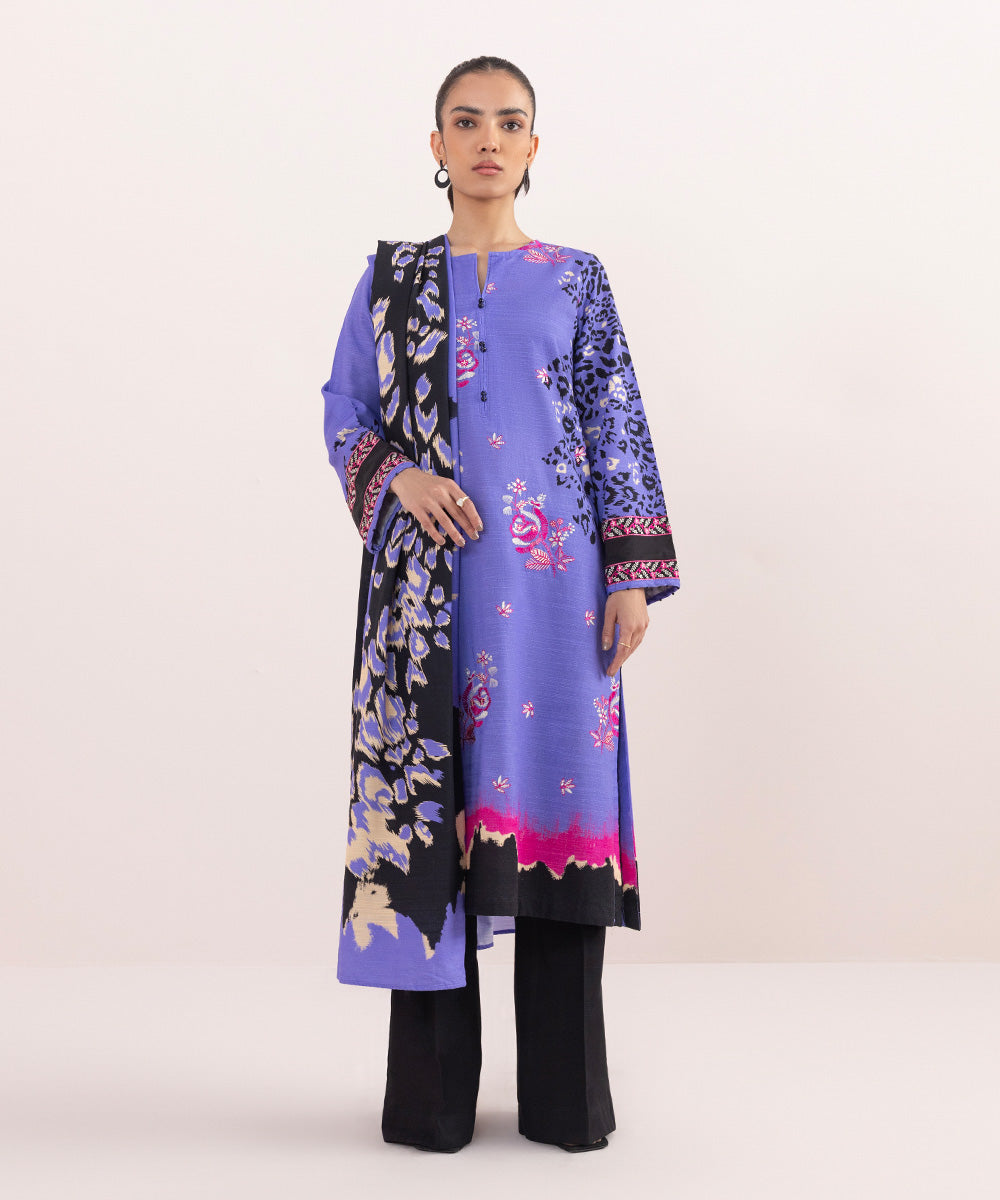 Sapphire - 2 Piece - Embroidered Khaddar Suit