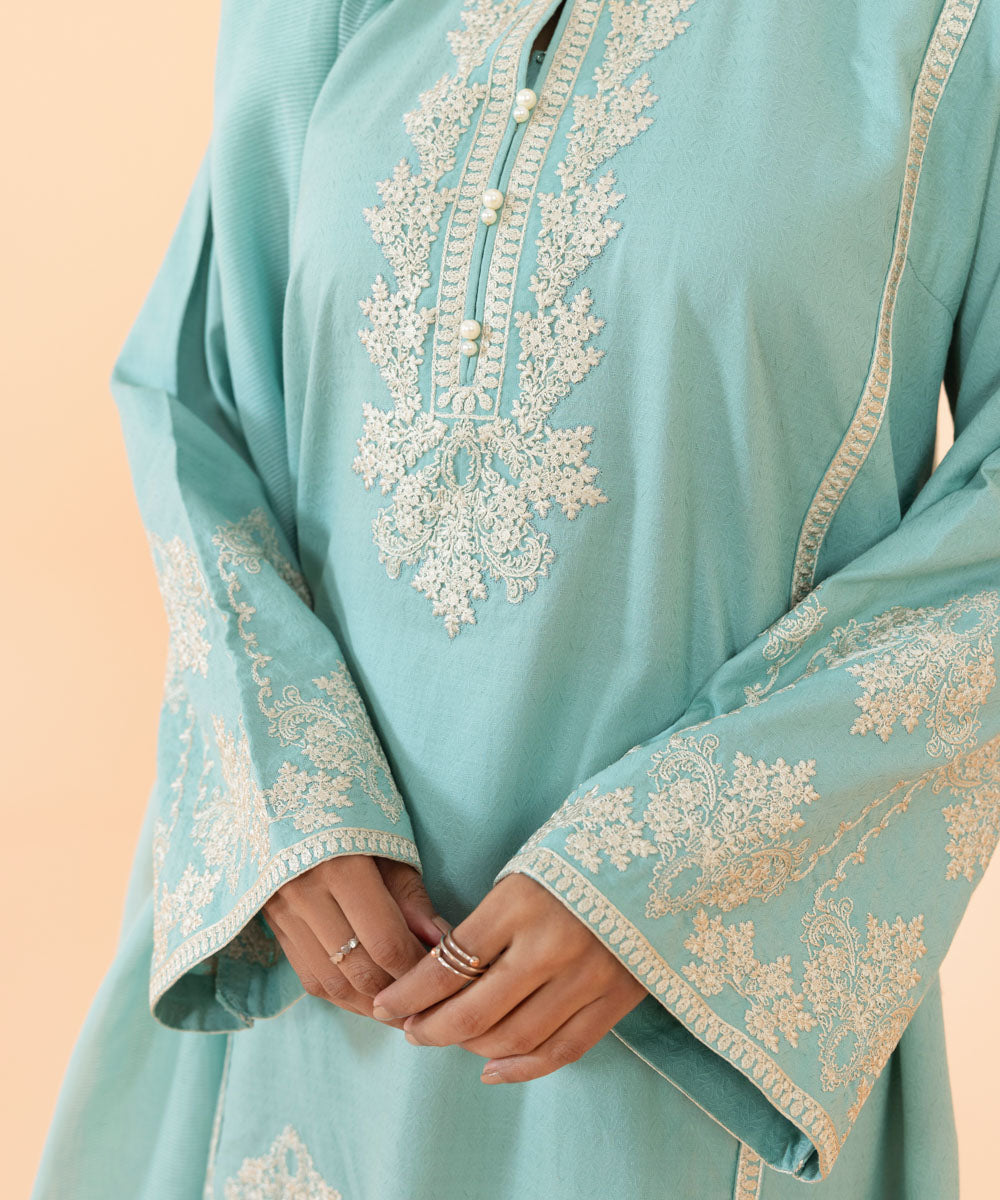 Sapphire - 3 Piece - Embroidered Dobby Suit
