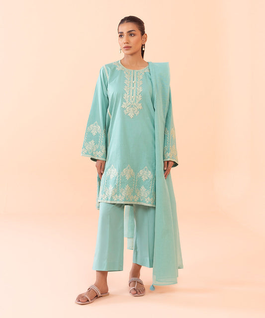 Sapphire - 3 Piece - Embroidered Dobby Suit