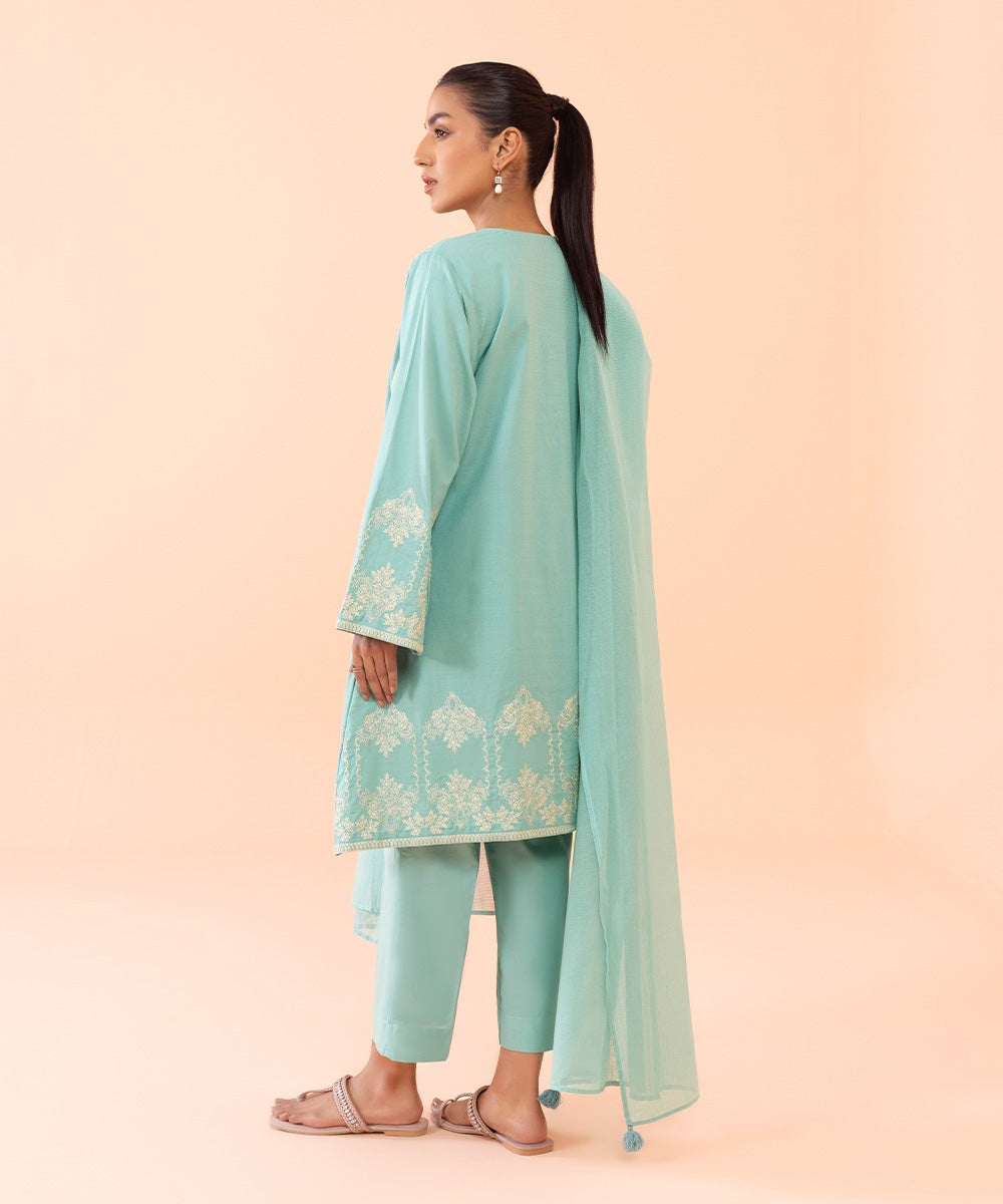 Sapphire - 3 Piece - Embroidered Dobby Suit