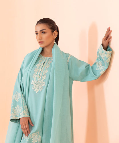 Sapphire - 3 Piece - Embroidered Dobby Suit