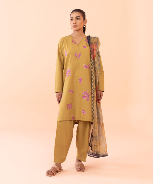 Sapphire - 3 Piece - Embroidered Dobby Suit