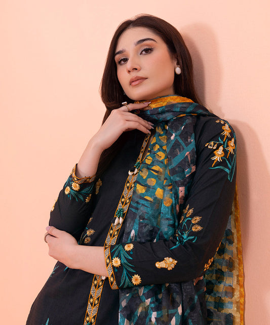 Sapphire - 3 Piece - Embroidered Dobby Suit