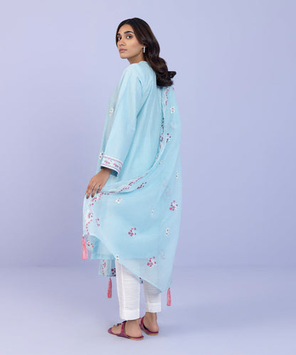 Sapphire - 2 Piece - Embroidered Cambric Suit